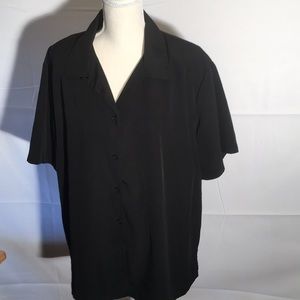 Women’s 3X Silky Black Blouse
